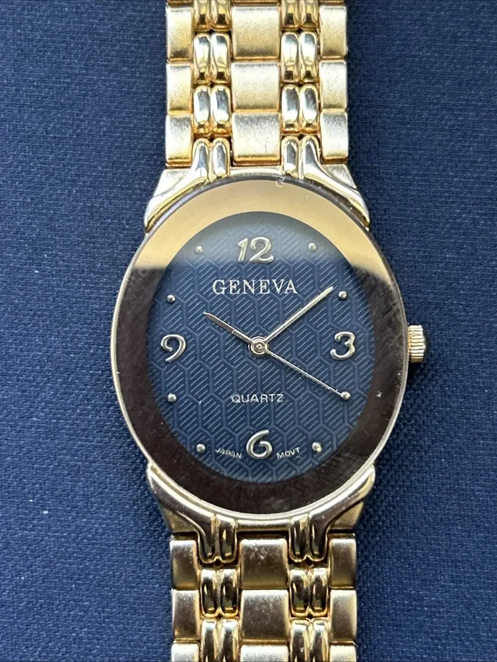 Geneva Black Dial Gold Tone Case And Band Women’s Quartz Watch